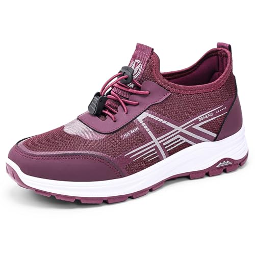 2025 Schuhe Damen Herren Sportschuhe Weicher Sohle Turnschuhe Breite Füße Plateau Schnürsenkel atmungsaktiv bequem lässig Dämpfung Air Fitness Orthopädische von Generic