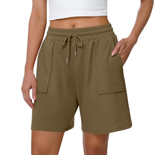 2025 Shorts Damen Sommer Beach Mode Kurze Hosen Leinen Baumwolle Freizeit Casual Lässige Sport High Waist Bequeme mit Kordelzug 2025 Shorts Damen Sommer Beach Mode Kurze Hosen Leinen Baumwolle Freizeit Casual Lässige Sport High Waist Bequeme mit Kordelzug von Generic