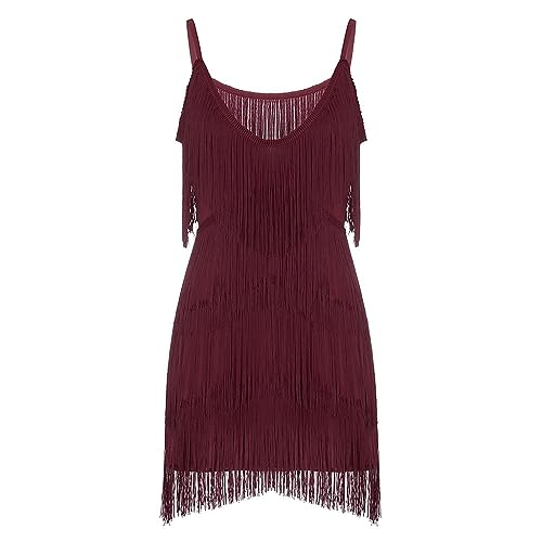 20er Jahre Kleid Damen Gatsby 1920er Kleider Fransenkleid Schwarz rot Flapper Dress Kurz Charleston Kostüm Trägerkleid V Ausschnitt Karneval Fasching Fransen 20er Jahre Kleid Damen Gatsby 1920er Kleider Fransenkleid Schwarz rot Flapper Dress Kurz Charleston Kostüm Trägerkleid V Ausschnitt Karneval Fasching Fransen von Generic