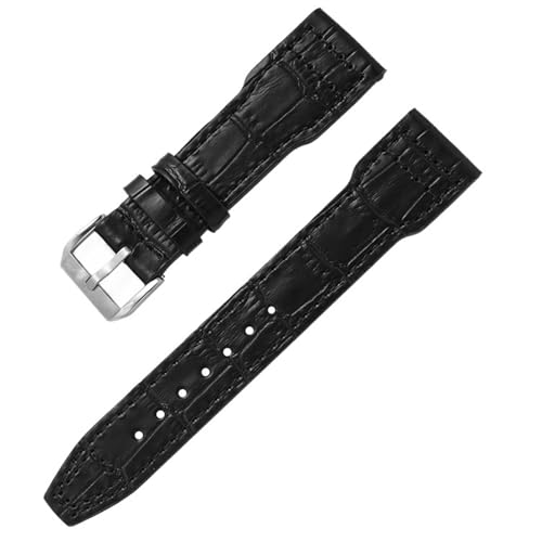 20mm 21mm 22mm Leder Uhrenarmband Herren und Damen Armband Ersatzgürtel(Black,22mm) von Generic