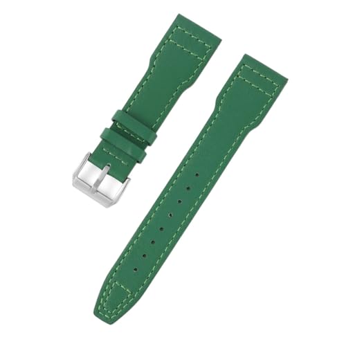 20mm 21mm 22mm Leder Uhrenarmband Herren und Damen Armband Ersatzgürtel(Green,21mm) von Generic