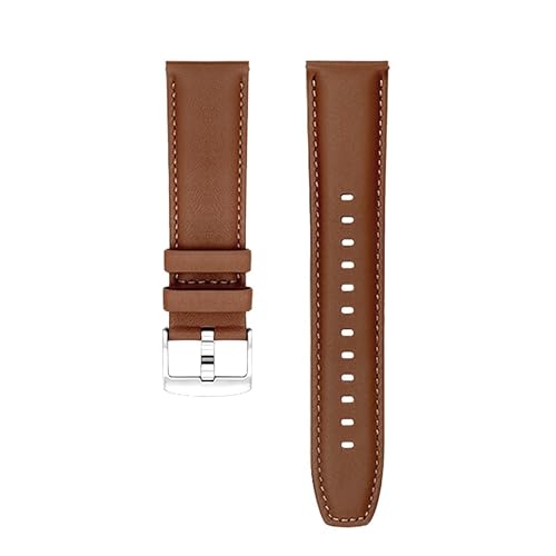 20mm 22mm Leder Uhrenarmband Herren und Damen Armband Armband Schnellverschluss(Dark brown,22mm silver buckle) von Generic