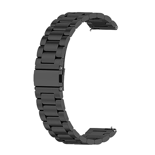 20mm Metall Armband Kompatibel mit Amazfit Bip S Lite Business Bands, Edelstahl Ersatzarmband Uhrenarmband für Damen Herren (Schwarz) von Generic