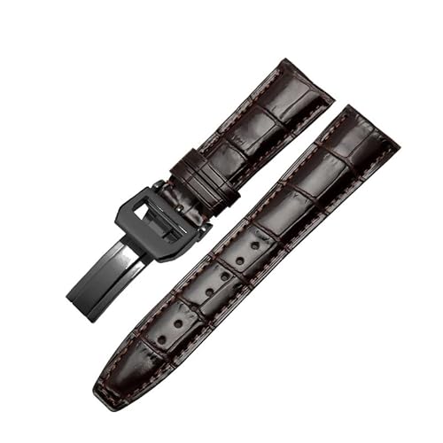22mm Cowide Watch Gurt Klappstuckle Leder -Uhrband geeignet für die Herren -Accessorie der IWC Portugieser -Serie von Generic