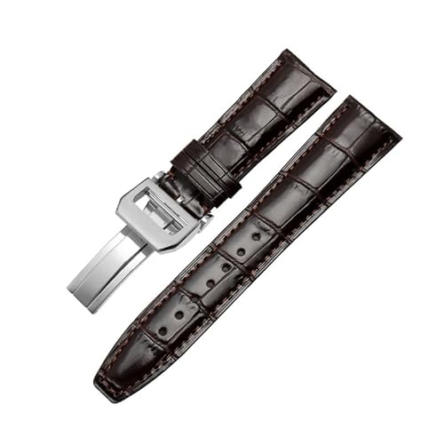22mm Cowide Watch Gurt Klappstuckle Leder -Uhrband geeignet für die Herren -Accessorie der IWC Portugieser -Serie von Generic