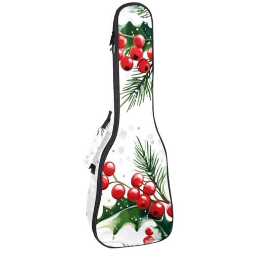 23 Zoll Konzert Ukulele Fall Aquarell Winter Schnee Weihnachten Natur Ukulele Gepolsterte Tasche mit Lagerung und Schultergurte, Mehrfarbig 04, 25.9x9x3.1in/66x23x8cm, Tasche Organizer von Generic