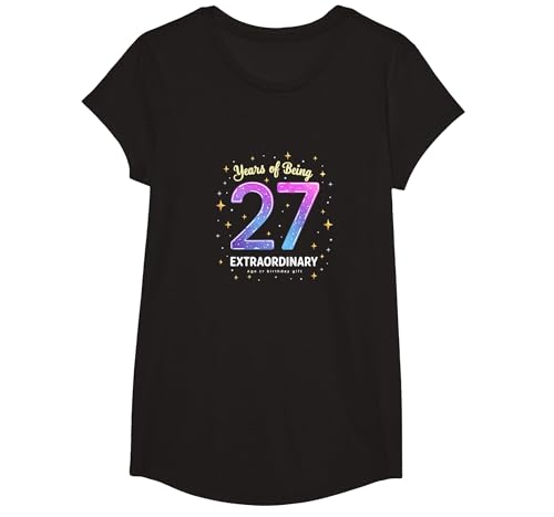 27 Jahre als außergewöhnliches Geburtstagsgeschenk T-Shirt, Girls, Schwarz, XS 27 Jahre als außergewöhnliches Geburtstagsgeschenk T-Shirt, Girls, Schwarz, XS von Generic