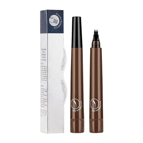 2PC Wasserdichter 3D Augenbrauenstift mit 4 Gabelspitzen, 2.5ml Microblading Augenbrauenstift, 4 Punkt Brauenstift Langanhaltend Natürliche Augenbrauen Make-up (B) von Generic
