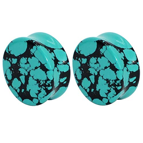 2PCS/Stein Ohrringe Frauen Männer Ohr Tunnel Piercing Expander Ohr Keil Stecker von Generic
