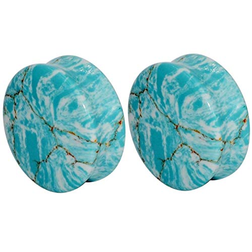 2PCS/Stein Ohrringe Frauen Männer Ohr Tunnel Piercing Expander Ohr Keil Stecker von Generic