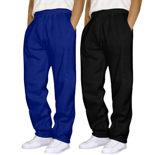 2er-Pack Jogginghose Herren Baggy Sweatpants Sporthose Herren Lang Elastische Taille Freizeithose Trainingshose, Sport Hosen Männer Sweatpants Jogger Laufhose Mit Taschen von Generic