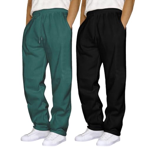 2er-Pack Jogginghose Herren Baggy Sweatpants Sporthose Herren Lang Elastische Taille Freizeithose Trainingshose, Sport Hosen Männer Sweatpants Jogger Laufhose Mit Taschen von Generic