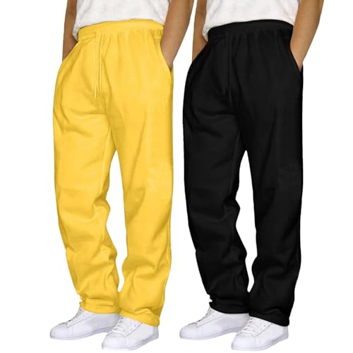 2er-Pack Jogginghose Herren Baggy Sweatpants Sporthose Herren Lang Elastische Taille Freizeithose Trainingshose, Sport Hosen Männer Sweatpants Jogger Laufhose Mit Taschen von Generic