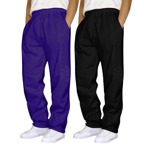 2er-Pack Jogginghose Herren Baggy Sweatpants Sporthose Herren Lang Elastische Taille Freizeithose Trainingshose, Sport Hosen Männer Sweatpants Jogger Laufhose Mit Taschen von Generic