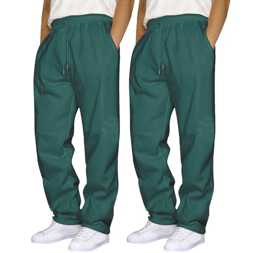 2er-Pack Jogginghose Herren Baggy Sweatpants Sporthose Herren Lang Elastische Taille Freizeithose Trainingshose, Sport Hosen Männer Sweatpants Jogger Laufhose Mit Taschen von Generic