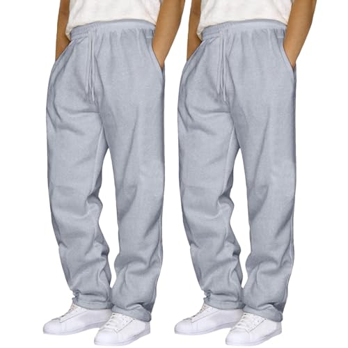 2er-Pack Jogginghose Herren Baggy Sweatpants Sporthose Herren Lang Elastische Taille Freizeithose Trainingshose, Sport Hosen Männer Sweatpants Jogger Laufhose Mit Taschen von Generic