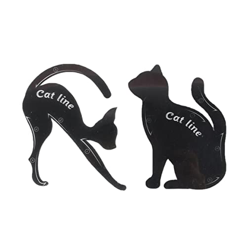 2pcs cat Eyeliner Vorlage Premium PVC Material Rauchy Eyes Make -up Applikatoren Katzenform Eye Liner Guide Schablone Schablone für Make -up -Anfänger Frauen Schönheit Make -up Tool von Generic