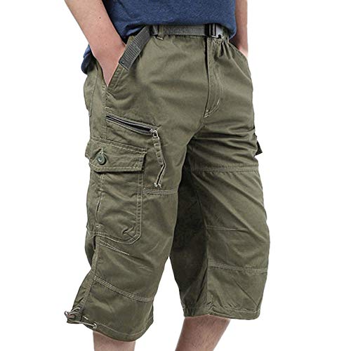 3/4 Hose Herren Cargo Shorts Männer Bermuda Shorts Multi Taschen Sommer Kurze Hose Baumwolle Arbeitshose Gummibund Lässig 3/4 Hose Herren Cargo Shorts Männer Bermuda Shorts Multi Taschen Sommer Kurze Hose Baumwolle Arbeitshose Gummibund Lässig von Generic