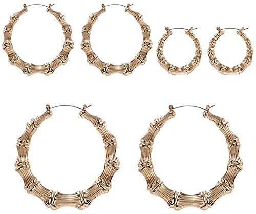 3 Paar elegante Ohrringe aus Bambus von Generic