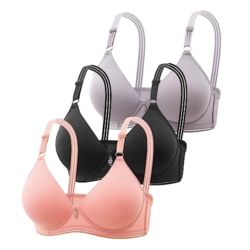 3 Stück BH Damen Ohne BüGel Damen BH mit Push Up Gepolstert Bralette BHS ohne Bügel Nahtloser Bequemer Softschalen BH von Generic