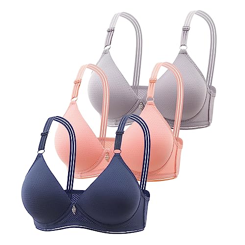 3 Stück BH Damen Ohne BüGel Damen BH mit Push Up Gepolstert Bralette BHS ohne Bügel Nahtloser Bequemer Softschalen BH von Generic