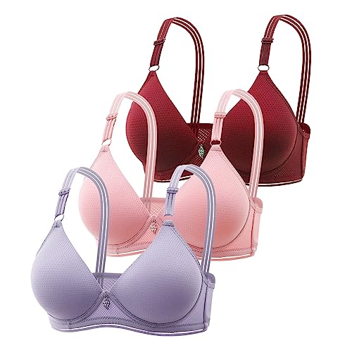 3 Stück BH Damen Ohne BüGel Damen BH mit Push Up Gepolstert Bralette BHS ohne Bügel Nahtloser Bequemer Softschalen BH von Generic