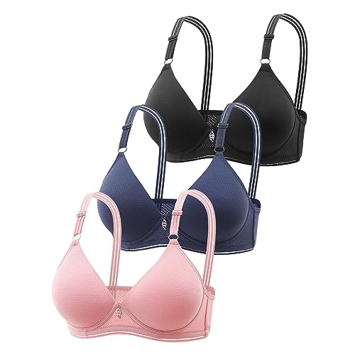 3 Stück BH Damen Ohne BüGel Damen BH mit Push Up Gepolstert Bralette BHS ohne Bügel Nahtloser Bequemer Softschalen BH von Generic