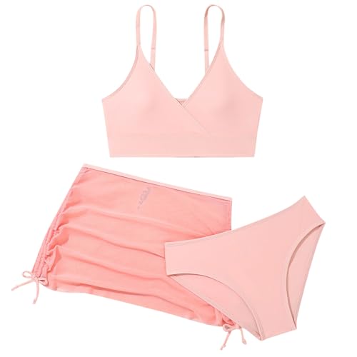 3 Stück Mädchen Bikini Sets Teenager für Schwimmen Strand Surfen Bademode Tankini Sommer 3-teiliges Badebekleidungsset (11-12 Years) von Generic
