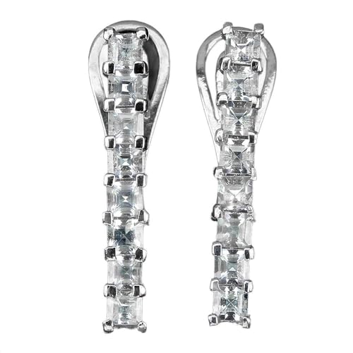 3 feine Aquamarin Ohrringe silber natur von Generic