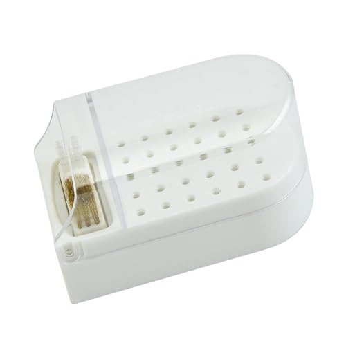 30-Loch-Kunststoff-Nagelbohrer-Display-Box, Tragbarer Staubdichter Nagelbohrer-Halter, Nagelbohrer-Halter, Organizer, Nagel-Bit-Ständer, Staubdichter Behälterkoffer mit (WHITE) von Generic