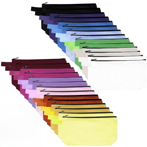 30 Stück Leinentaschen mit Reißverschluss, Reise-Toiletry Organizer mit 15 Farben zur Auswahl, ideal für Handwerk, Make-up, Schreibwaren und kleine Utensilien von Generic