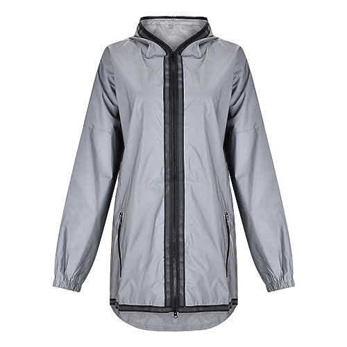 360 Reflektierende Herren Damen Jacke Unisex Full Reflective Jacke Laufjacke/Atmungsaktiv/Winddicht/Wasserabweisend/Reflekierend Reflektierende Hosen Fluoreszierende Hosen Casual (Grey #2, XXL) von Generic