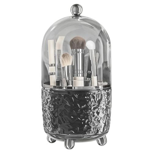 360° drehbarer Make-up-Organizer mit staubdichtem Deckel, Gletscher-Wasserwellen-Textur, 6 Fächer, aus Haustier- und ABS-Material von Generic