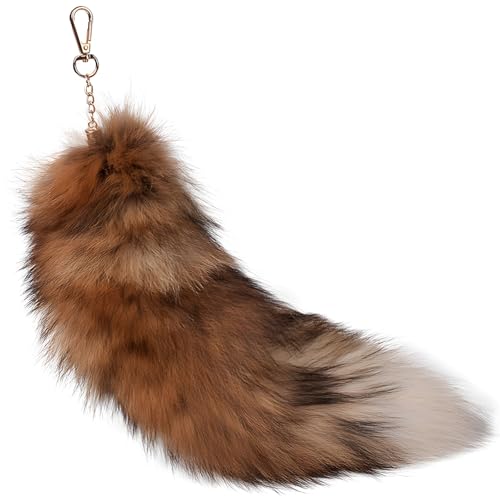 39,5 cm großer Schlüsselanhänger mit Metallhaken, brauner Farbverlauf, lange Quaste für Zubehör, Taschen und Schlüssel von Generic