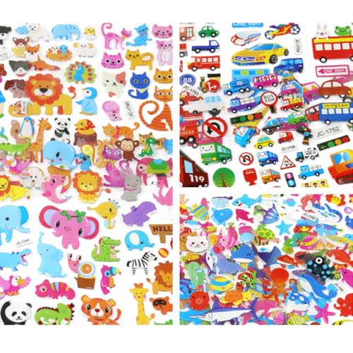 3D-Aufkleber für Kinder, aufgeblasene Aufkleber, Partytütenfüller, Belohnung für Jungen, Mädchen, Lehrer, als Belohnung (zufälliger Stil) von Generic