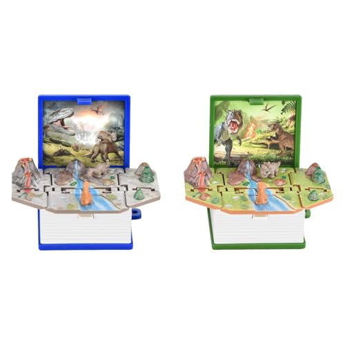 3D Dinosaurier Buch Schlüsselanhänger Mini Pop Up Buch Schlüsselanhänger Niedliche Schlüsselanhänger für Geldbörse Rucksack Auto, Kinder Weihnachten Spielzeug (x - Blau+Grün) von Generic