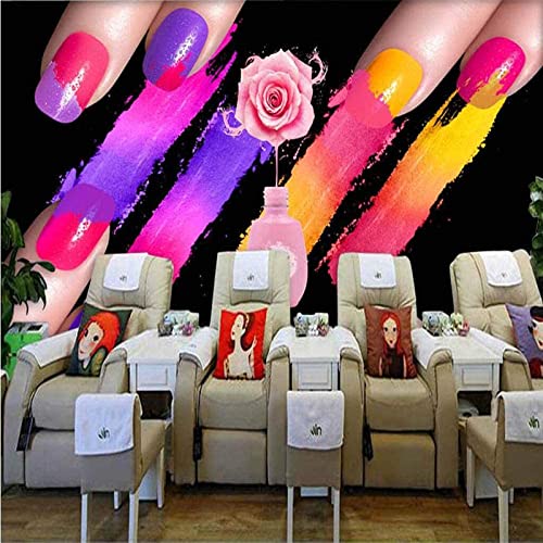 3D Fototapete Wandmalerei Nail Beauty Friseursalon Wasserdichte Wandtapete, Modernes Wohnzimmer, Sofa, Tv-Hintergrund, Wandkunst, Abziehen Und Aufkleben, Wandfoto, Abnehmbar, Kinderzimmer, Wandkunst von Generic