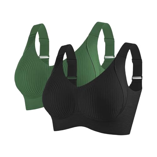 3Er Pack BH Damen Ohne Bügel - BHS Push Up Bra Nahtloser Bügelloser Vollschalen Bequem Starker Halt Sport-BH Verstellbar Büstenhalter Große Größen Bustier Breiten Trägern Unterwäsche von Generic