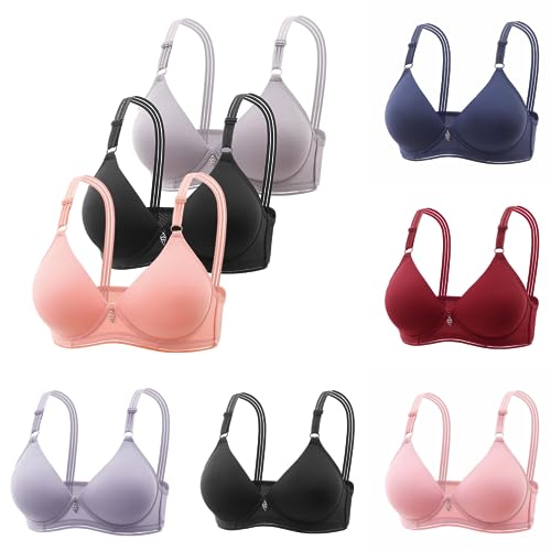 3PC BH Damen Ohne Bügel Schlaf Bustier Tops Spitze Bralette Bügelloser Klassischer BH Schalen T-Shirt BHS Bralette Komfort Weicher Seamless von Generic