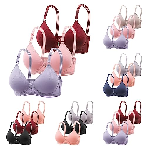 3er Pack BHS Damen Ohne Bügel Push Up BH Set Frauen Sexy Bustier Crop Top Sport-BHS Trainings-BH mit verstellbarem für Alltag Yoga Fitness Sport Outdoor von Generic