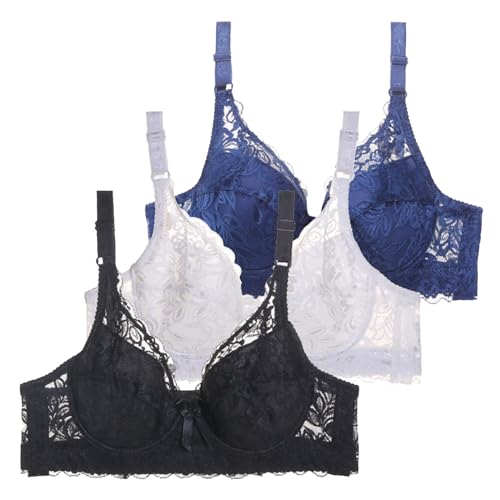 3er Pack BHS Damen mit Bügel Push Up BH Set Frauen Sexy Bustier Crop Top Sport-BHS Trainings-BH mit verstellbarem für Alltag Yoga Fitness Sport Outdoor Der Bequeme, Flexible Damen BH von Generic