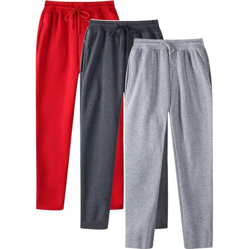 3er-Pack Jogginghose Herren Baumwolle, Modern Freizeithose Herren Lang,Sommer Hosen Stretch mit Gummizug Leichte Herrenhose Baggy Sporthose Bequem Stoffhose Loose fit Softshellhose Lose Gerade von Generic