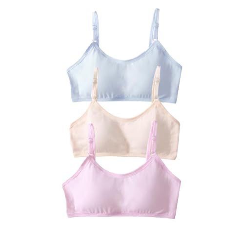 3er-Pack Mädchen Sport BH Baumwolle Bustier Mit Fest Gepolsterte Bralette Top Training BHS Für 10-16 Jahre Kinder von Generic