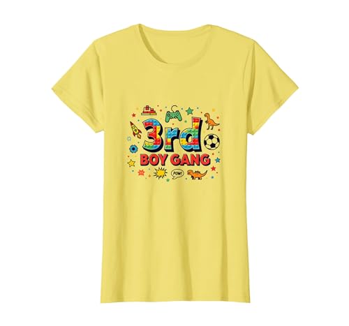 3rd Boy Gang: Verspieltes Abenteuer für Junge Entdecker T-Shirt, Damen, Gelb, XS 3rd Boy Gang: Verspieltes Abenteuer für Junge Entdecker T-Shirt, Damen, Gelb, XS von Generic