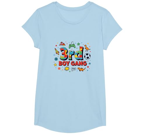 3rd Boy Gang: Verspieltes Abenteuer für Junge Entdecker T-Shirt, Girls, Himmelblau, XS 3rd Boy Gang: Verspieltes Abenteuer für Junge Entdecker T-Shirt, Girls, Himmelblau, XS von Generic