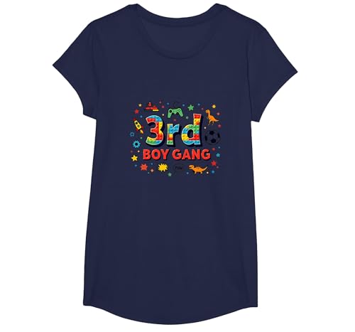 3rd Boy Gang: Verspieltes Abenteuer für Junge Entdecker T-Shirt, Girls, Marineblau, XS 3rd Boy Gang: Verspieltes Abenteuer für Junge Entdecker T-Shirt, Girls, Marineblau, XS von Generic