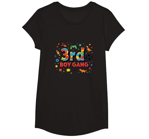 3rd Boy Gang: Verspieltes Abenteuer für Junge Entdecker T-Shirt, Girls, Schwarz, XS 3rd Boy Gang: Verspieltes Abenteuer für Junge Entdecker T-Shirt, Girls, Schwarz, XS von Generic