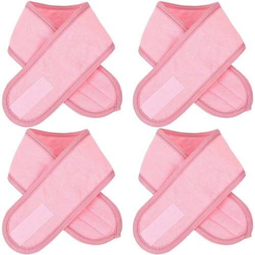 4 Pcs Spa Gesichtsschild Kopfband Wrap Make -up Stirnband Verstellbares Handtuch Für Gesichtswaschen, Dusche, Make -up, Sport, Yoga von Generic