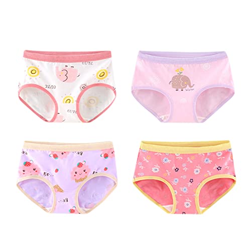 4 STÜCKE unterwäsche Set schlüpfer mädchen,Kinder Kleinkind Baby Mädchen Unterwäsche Niedlichen Cartoon Brief Shorts Hosen Baumwolle Briefs Unterwäsche Kinder Unterwäsche Mädchen von Generic