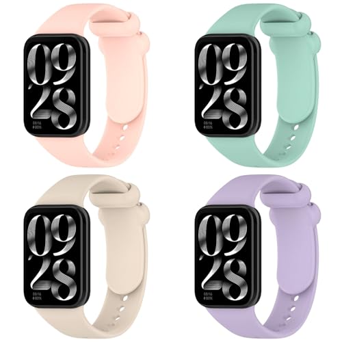 4 Stück Silikon Armband Kompatibel mit Xiaomi Smart Band 9 Pro/8 Pro Uhren, Weich Wasserdicht Atmungsaktiv Einstellbar Loop Ersatz Armband für Damen Herren, C-Rosa/Hellviolett/Hellgrün/Sternenlicht 4 Stück Silikon Armband Kompatibel mit Xiaomi Smart Band 9 Pro/8 Pro Uhren, Weich Wasserdicht Atmungsaktiv Einstellbar Loop Ersatz Armband für Damen Herren, C-Rosa/Hellviolett/Hellgrün/Sternenlicht von Generic